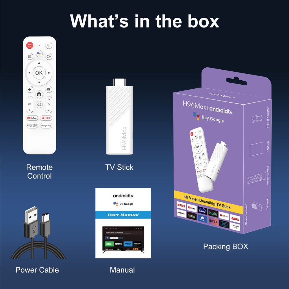 H96Max H313 2+16GB Android 14.0 TV Stick 4K Smart Streaming WiFi Bluetooth-Compatible Mini TV Dongle