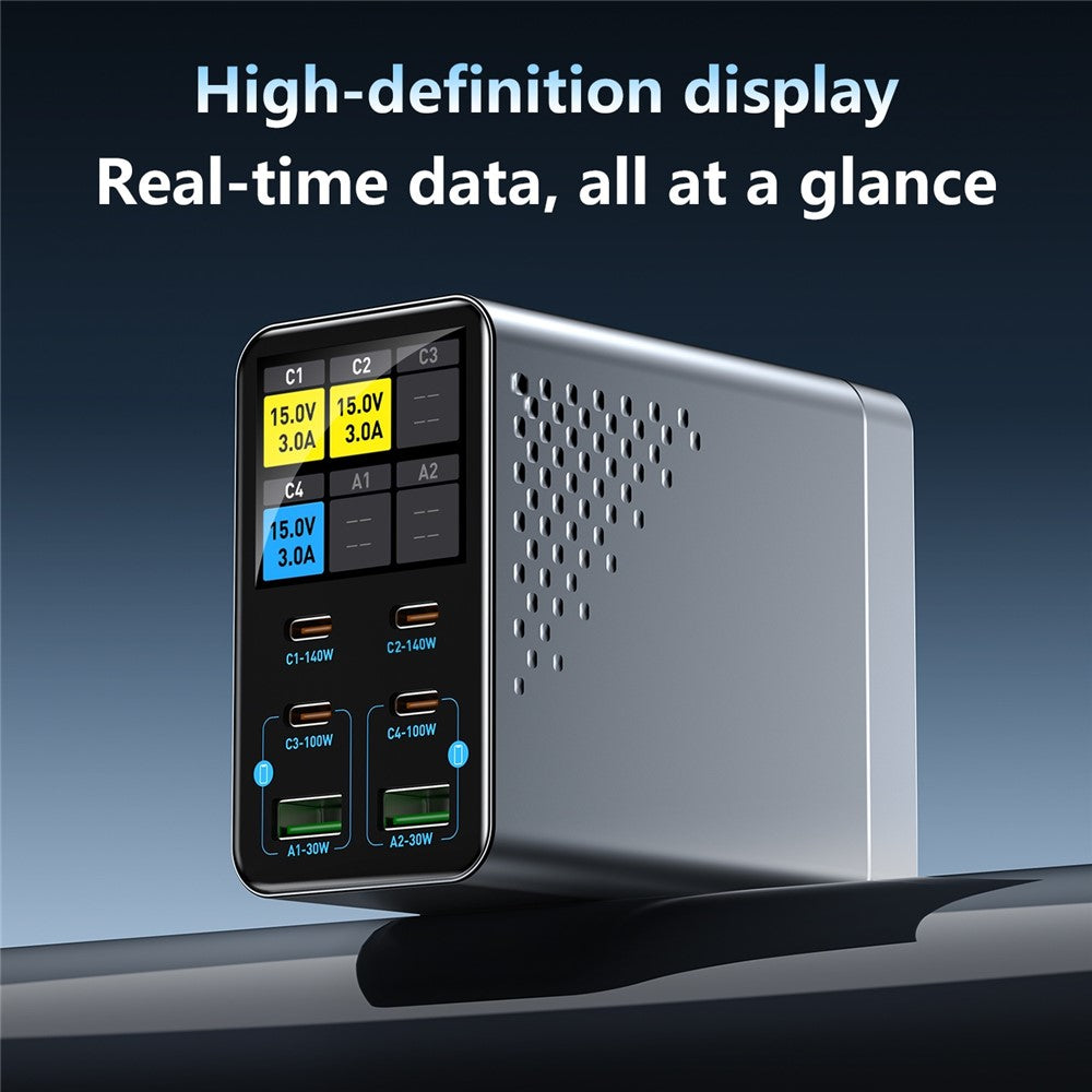 WLX-G3 140W Desktop Ladestation mit Digitalanzeige & 6 Anschlüssen