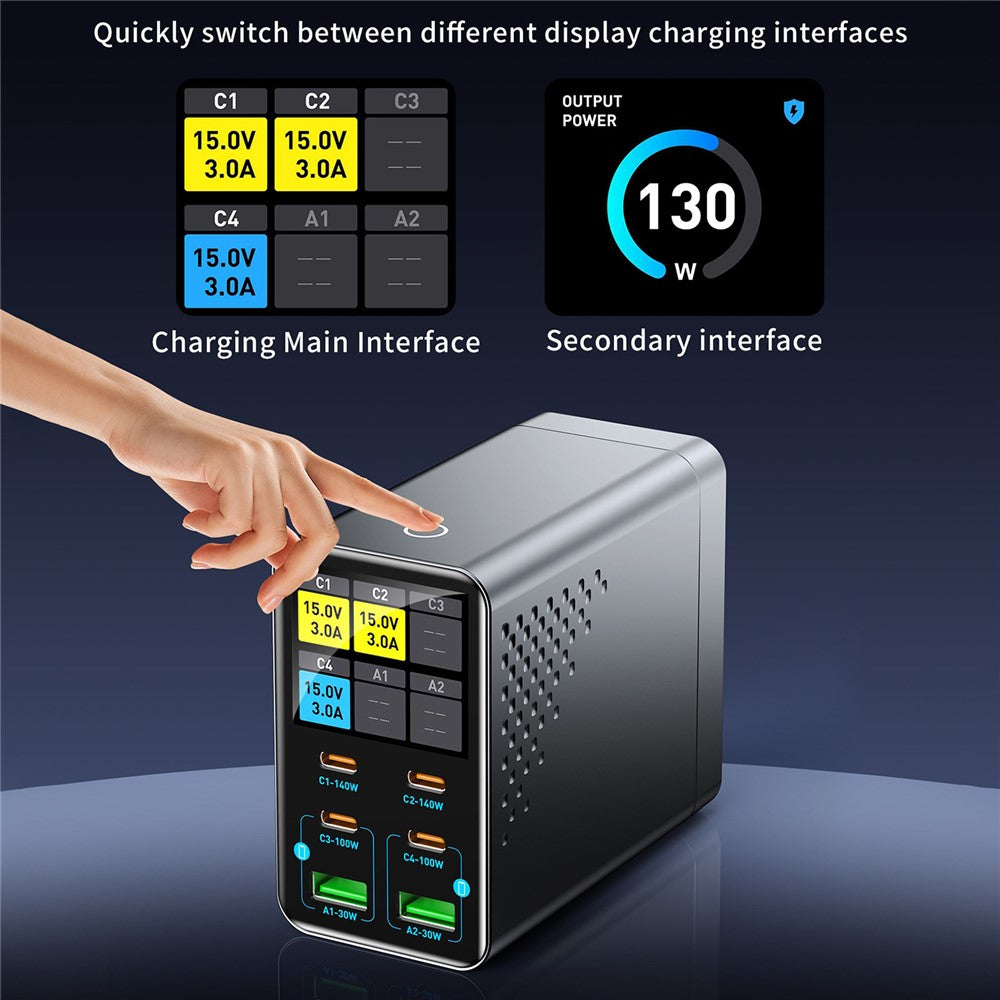WLX-G3 140W Desktop Ladestation mit Digitalanzeige & 6 Anschlüssen