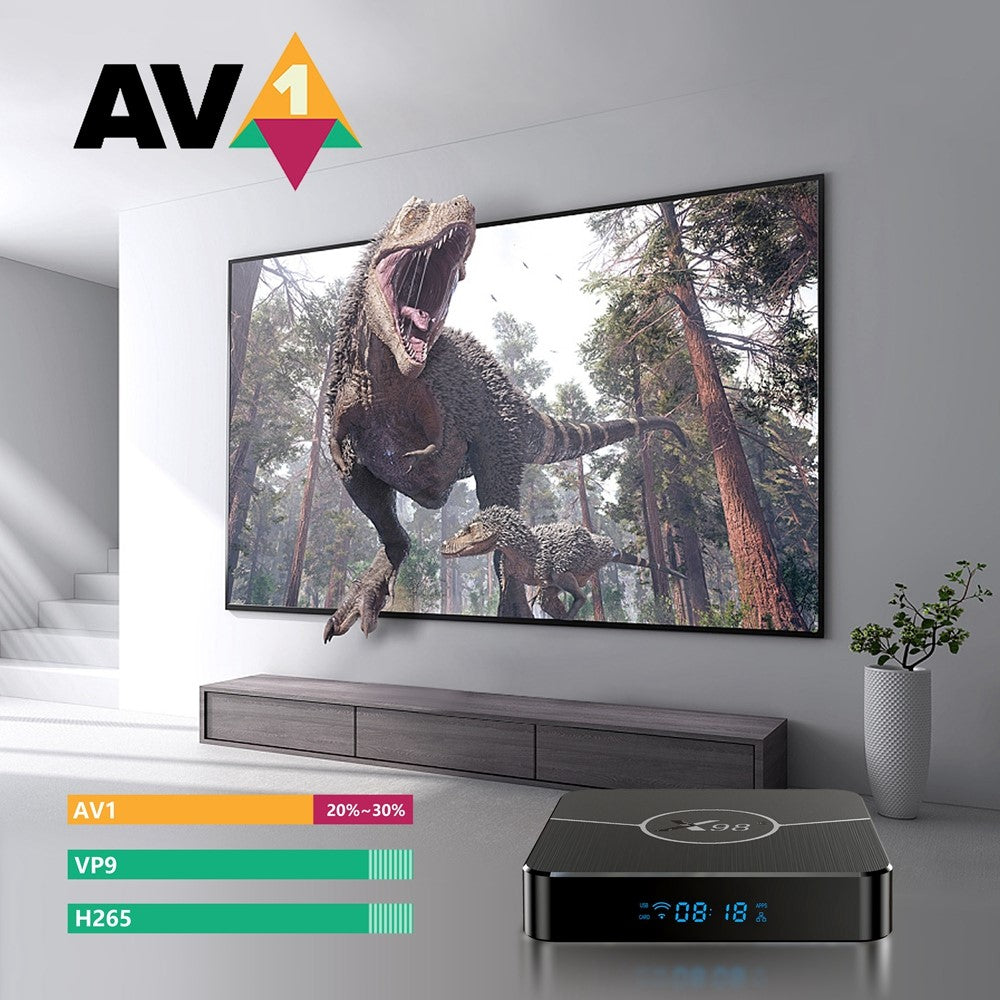 X98 Plus 2GB+16GB Android 11 Amlogic S905W2 Smart TV Box 4K 60fps 2.4G/5G Dual Band WiFi 100M Ethernet Media Player
