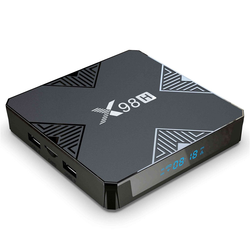 X98H Android TV Box 12.0 Allwinner H618 Quad-Core Streaming Media Player Support Dual WiFi 2.4GHz / 5GHz 4K Output 100M LAN Ethernet (4G+32G)