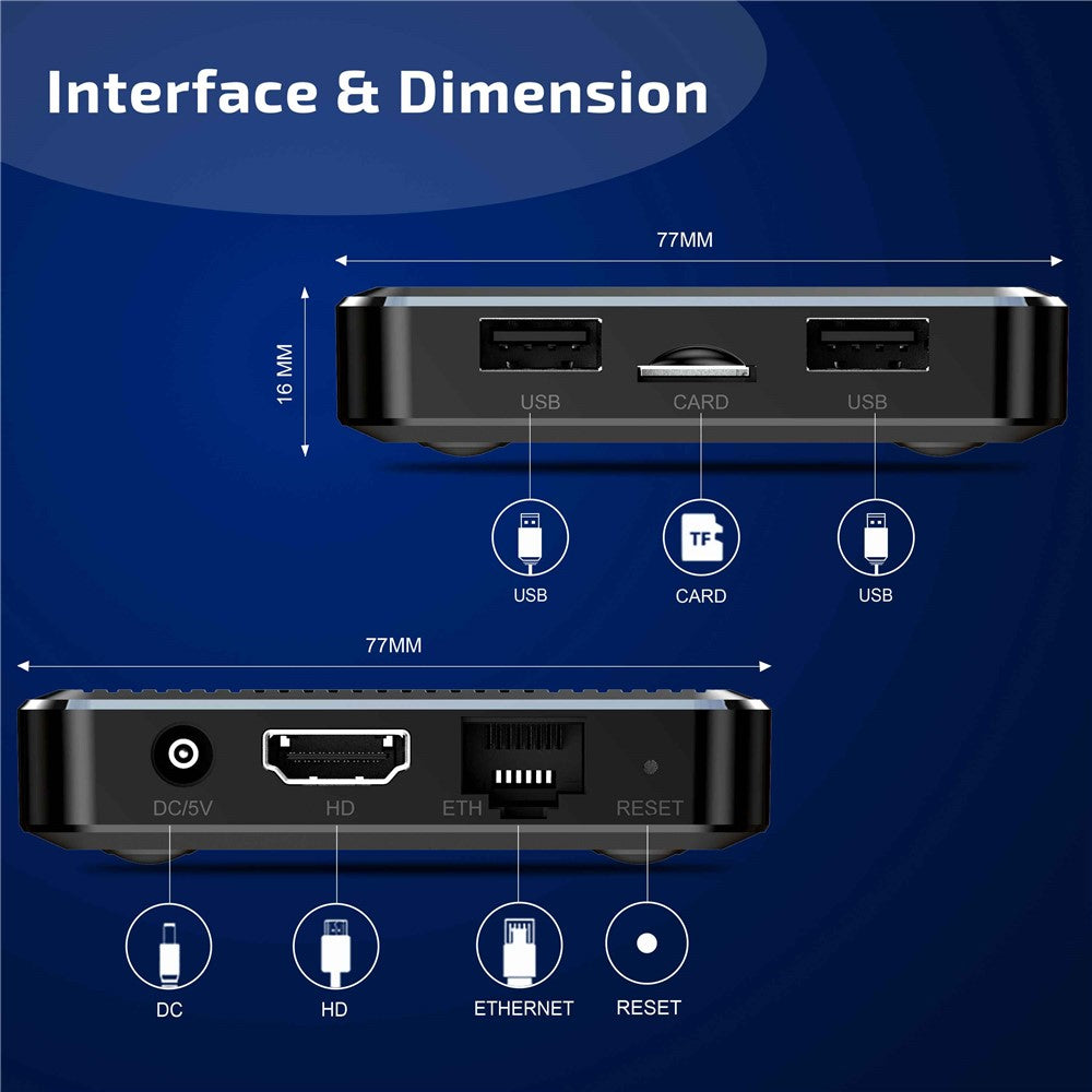 X98Q 2G+16G Smart TV Box 4K Media Player Android 11 Amlogic S905W2 4K 2.4G 5G WiFi H.265 3D Video Set Top Box Receiver