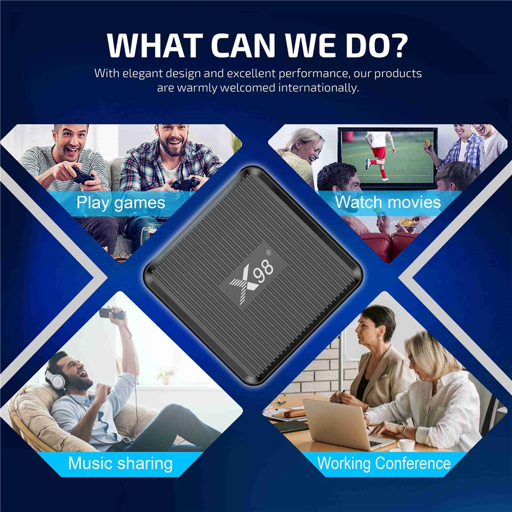 X98Q 2G+16G Smart TV Box 4K Media Player Android 11 Amlogic S905W2 4K 2.4G 5G WiFi H.265 3D Video Set Top Box Receiver