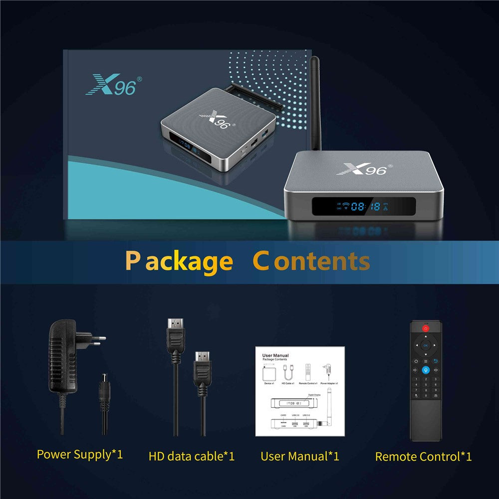 X96 X9 Smart Android TV Box 8K 1000M Amlogic S922X 2.4G / 5G Dual WiFi 4K Media Player DDR4 4GB 32GB Set Top Box