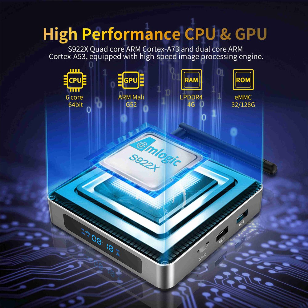 X96 X9 Smart Android TV Box 8K 1000M Amlogic S922X 2.4G / 5G Dual WiFi 4K Media Player DDR4 4GB 32GB Set Top Box