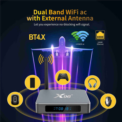X96 X9 Smart Android TV Box 8K 1000M Amlogic S922X 2.4G / 5G Dual WiFi 4K Media Player DDR4 4GB 32GB Set Top Box