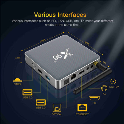X96 X9 Smart Android TV Box 8K 1000M Amlogic S922X 2.4G / 5G Dual WiFi 4K Media Player DDR4 4GB 32GB Set Top Box