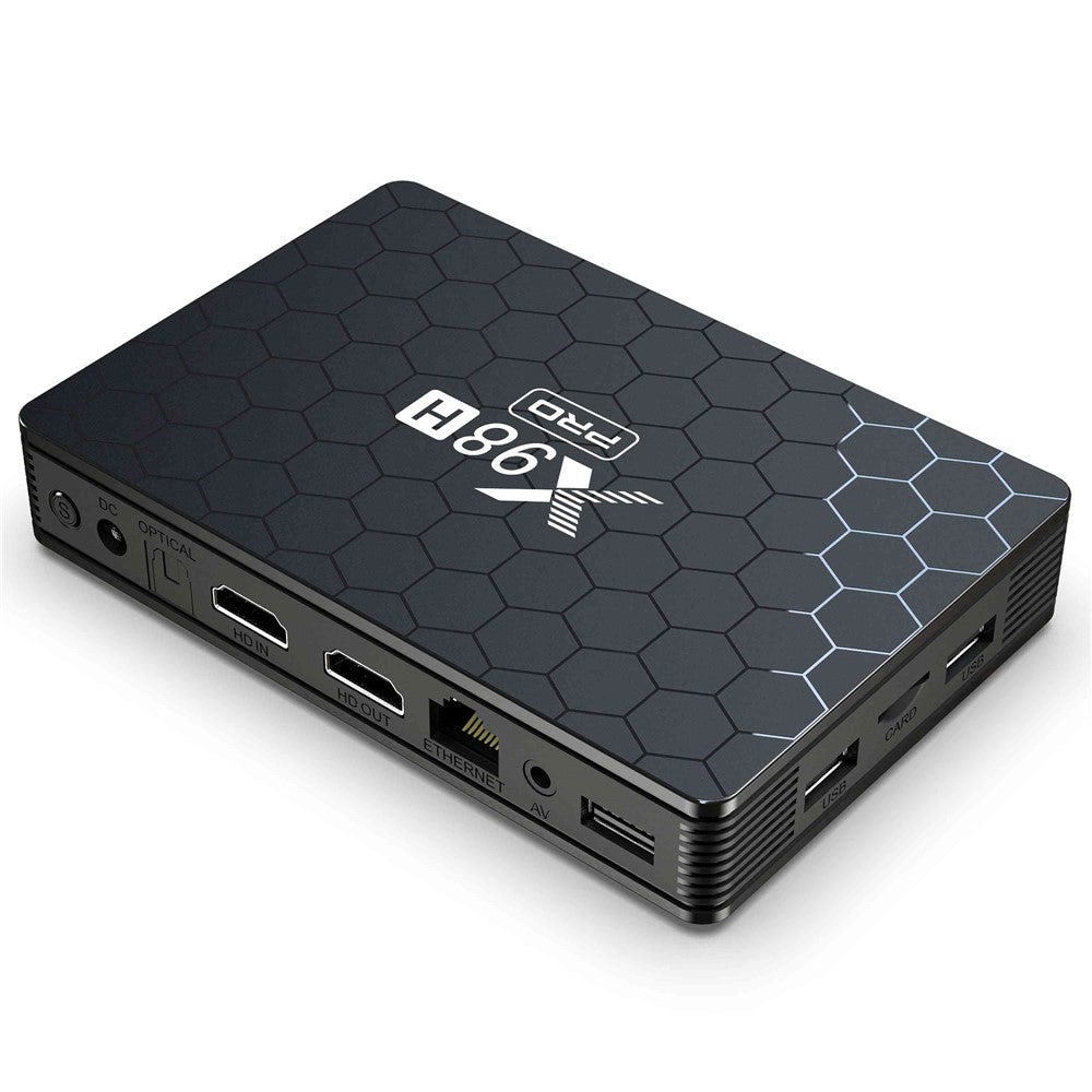 X98H Pro 2.4G / 5.8G Dual-Band WiFi6 Android 12 Smart TV Box Allwinner H618 1000M Ethernet Quad-Core 6K Video Output Media Player (4G+64G)