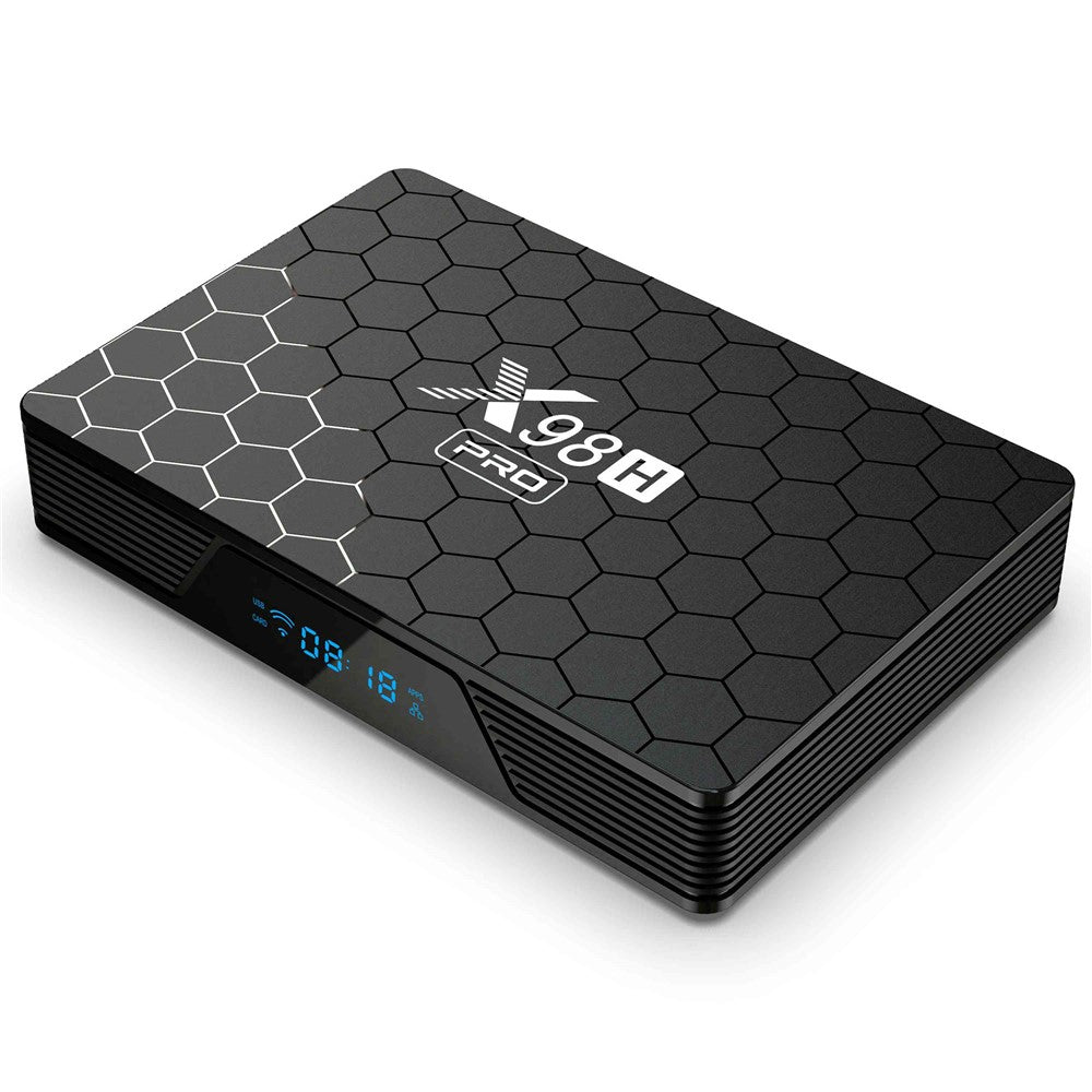 X98H Pro 2.4G / 5.8G Dual-Band WiFi6 Android 12 Smart TV Box Allwinner H618 1000M Ethernet Quad-Core 6K Video Output Media Player (4G+64G)