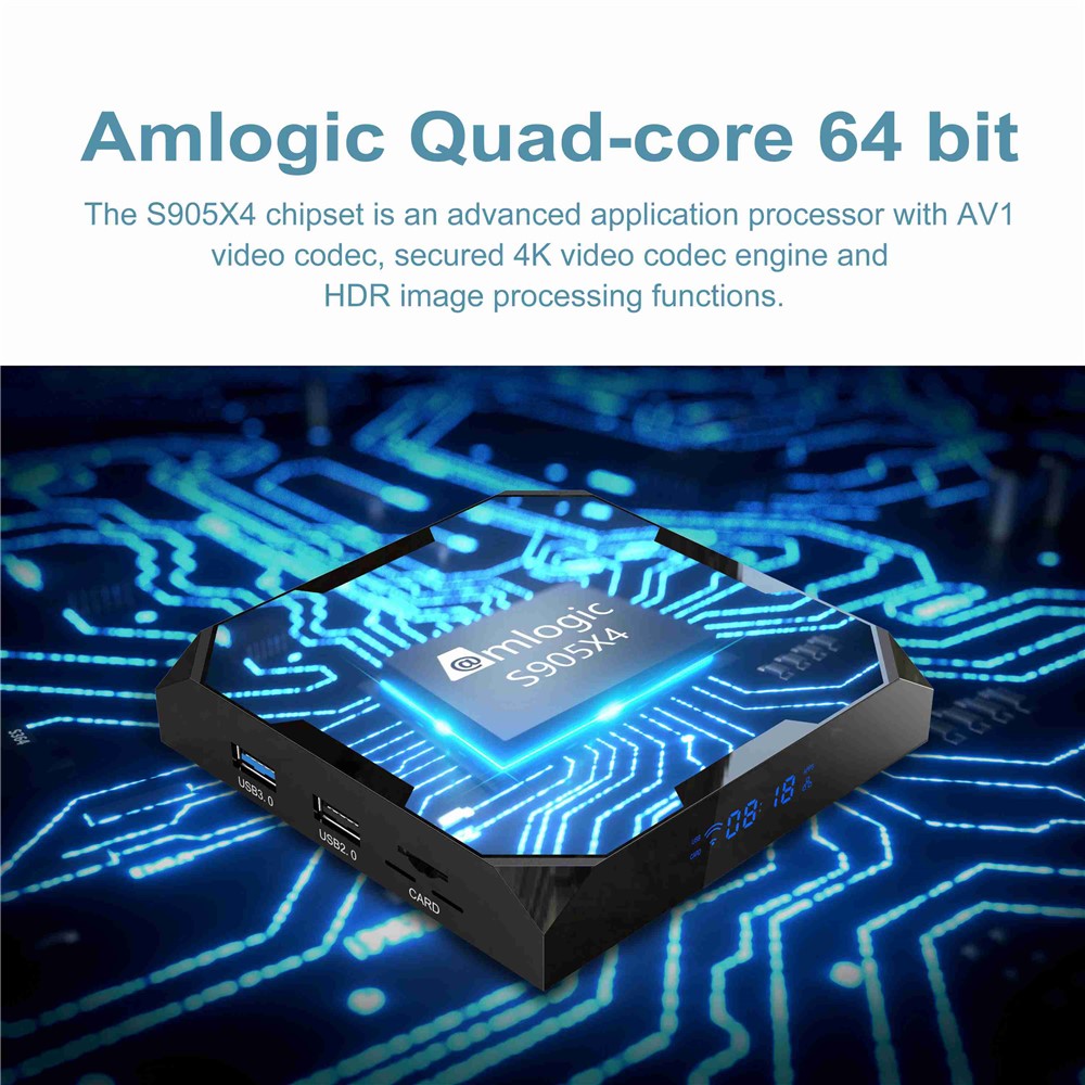 X96Max+ Ultra 2.4 / 5G Dual WiFi 8K TV Box Amlogic S905X4 Quad Core Android 11.0 4G 64G AV H.265 Media Player Set Top Box
