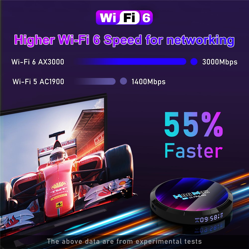 H96 Max Network Set-Top Box 4GB RAM 32GB ROM Android 13.0 RK3528 WiFi6 Ultra HD TV Box