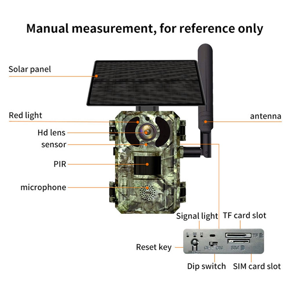 H10 4MP Solar Panel PIR Motion Detection Hunting Trail Camera 4G / EU Version