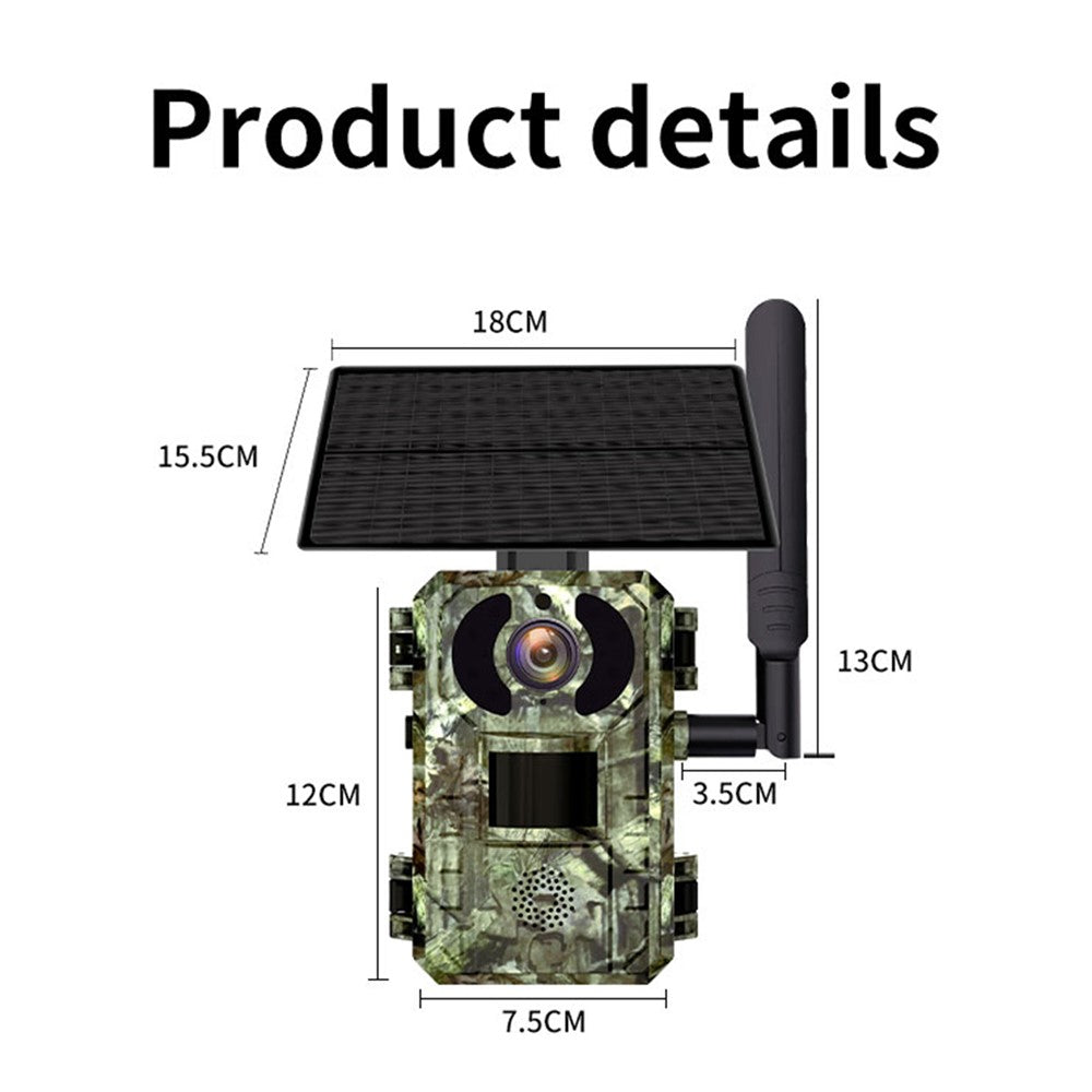 H10 4MP Solar Panel PIR Motion Detection Hunting Trail Camera 4G / EU Version