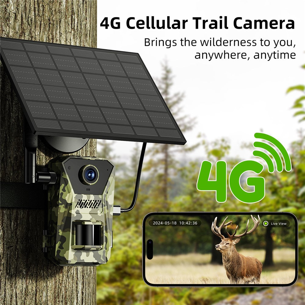 F8 Solar 4G Wildkamera: Wasserdicht, Nachtsicht, HD Outdoor Jagdkamera