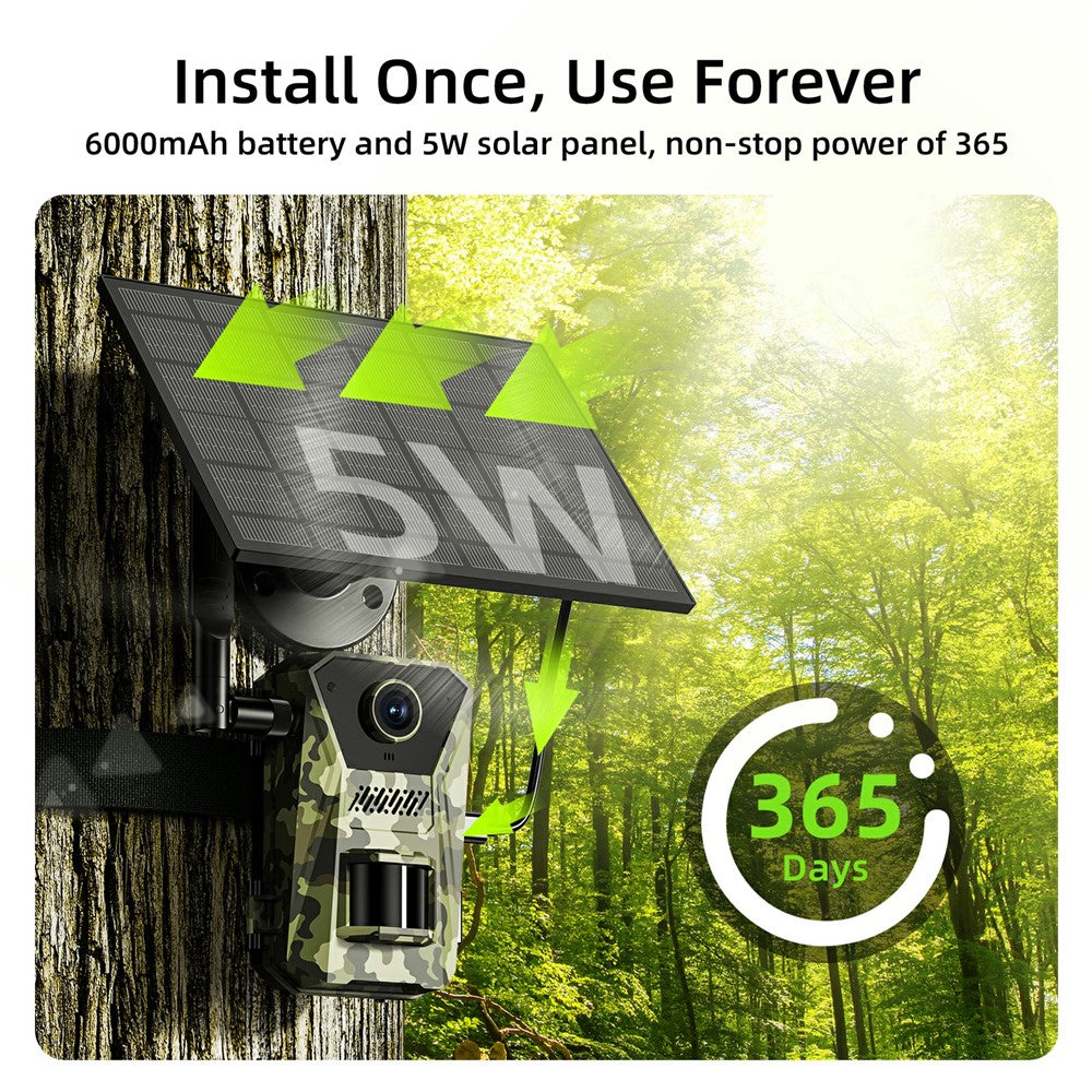 F8 Solar 4G Wildkamera: Wasserdicht, Nachtsicht, HD Outdoor Jagdkamera