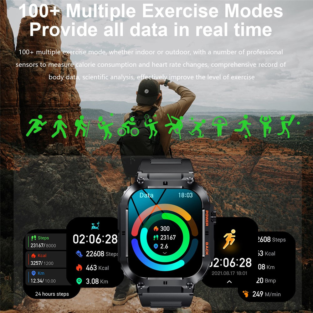 K57 Pro Smartwatch 1,96 Zoll mit Bluetooth-Anruffunktion und Gesundheitsüberwachung