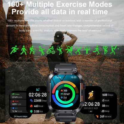 K57 Pro Smartwatch 1,96 Zoll mit Bluetooth-Anruffunktion und Gesundheitsüberwachung