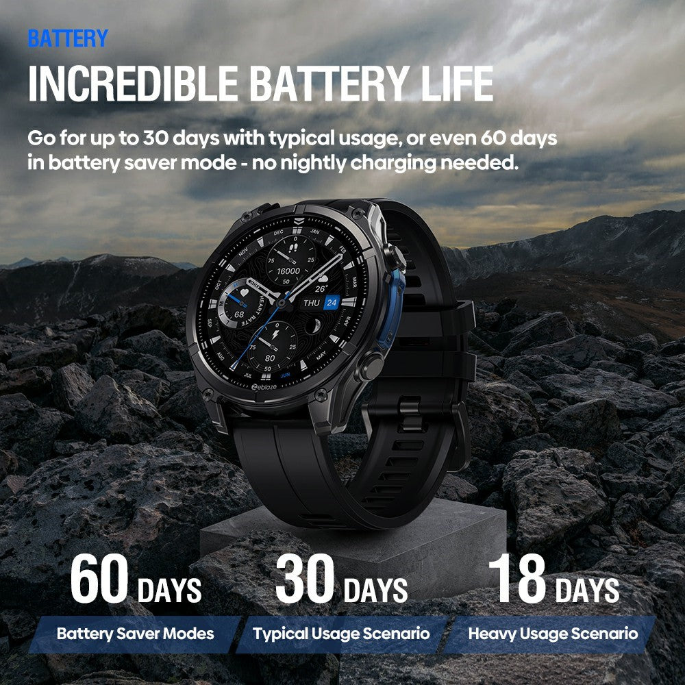 ZEBLAZE Vibe 8 Smartwatch: 1,43" AMOLED, Anruffunktion, Outdoor & Taschenlampe