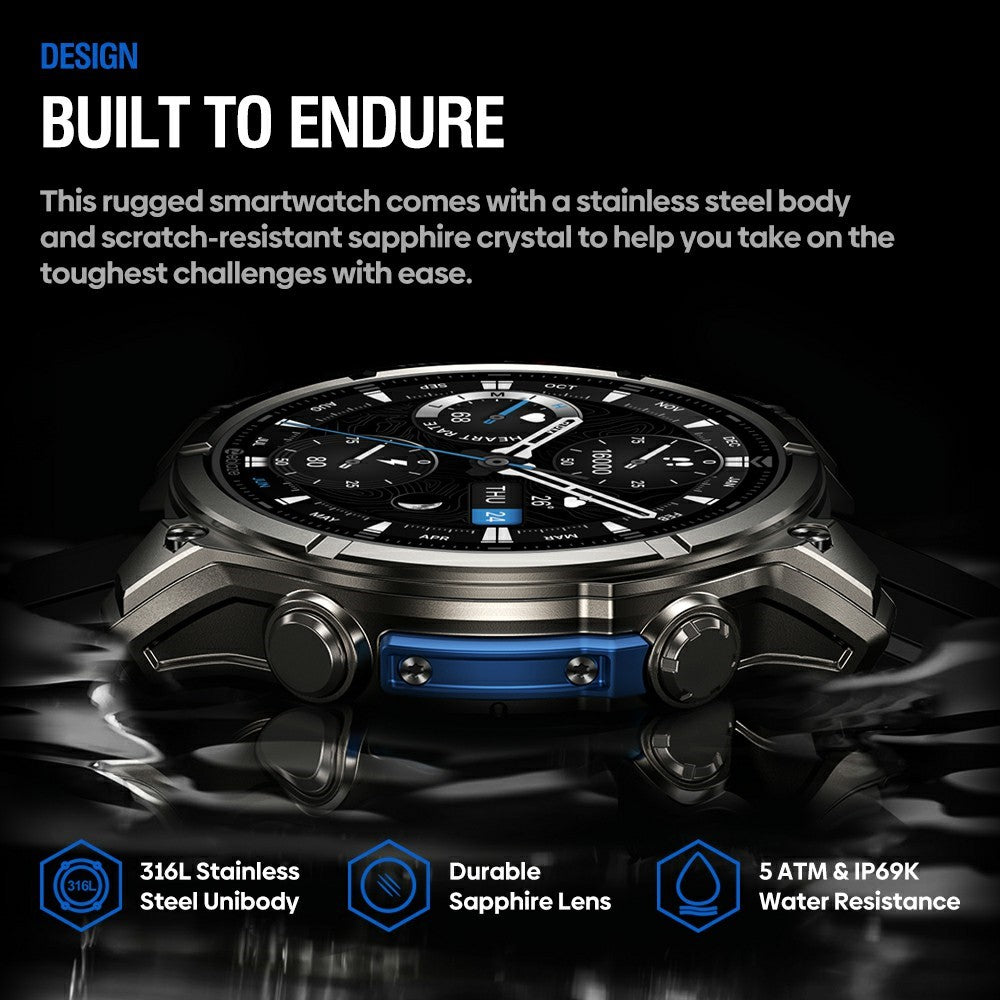 ZEBLAZE Vibe 8 Smartwatch: 1,43" AMOLED, Anruffunktion, Outdoor & Taschenlampe
