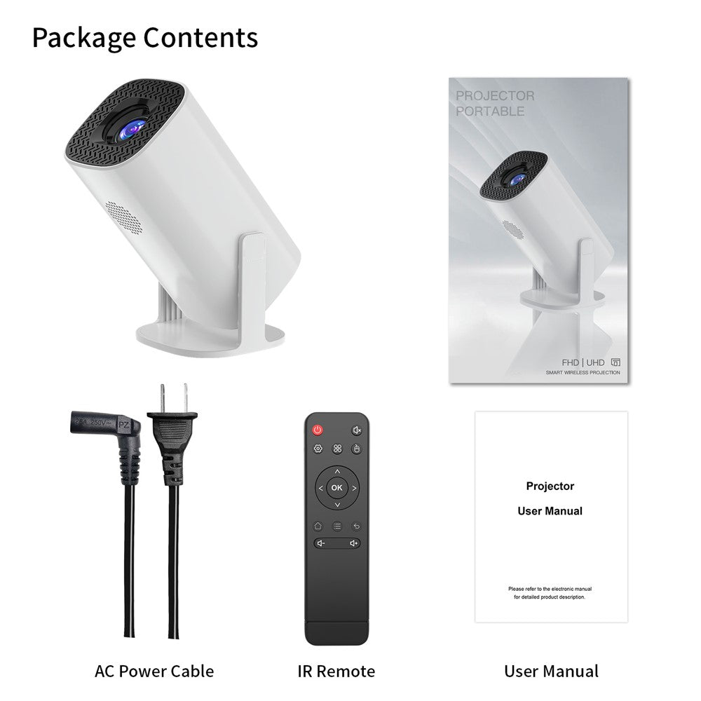 P30 Mini Projector Android 11 WiFi 6 4K 1080P Bluetooth-Compatible 5.0 Home Cinema Projector