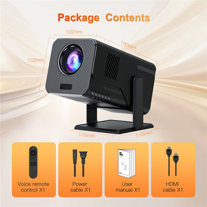 HM103-B Dual-Band Bluetooth-compatible 5.0 1080P Auto Focus Projector with 270-Degree Adjustable