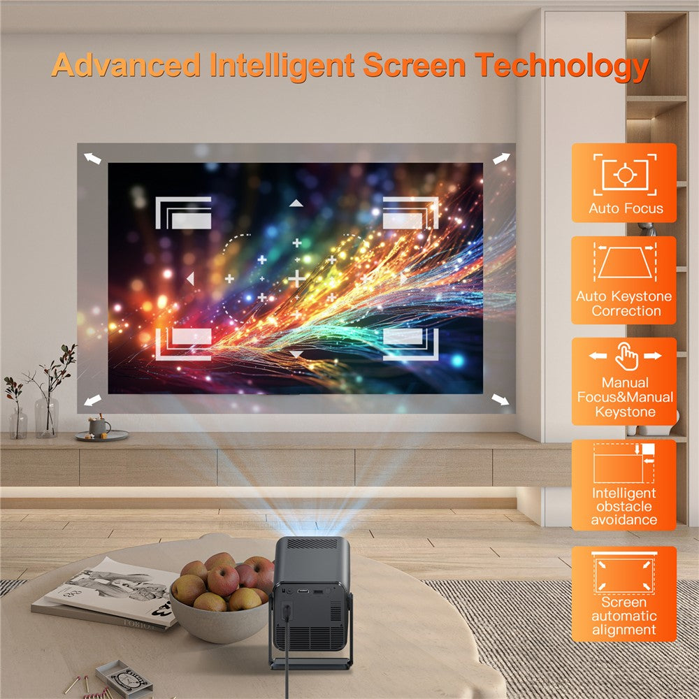 HM103-B Dual-Band Bluetooth-compatible 5.0 1080P Auto Focus Projector with 270-Degree Adjustable