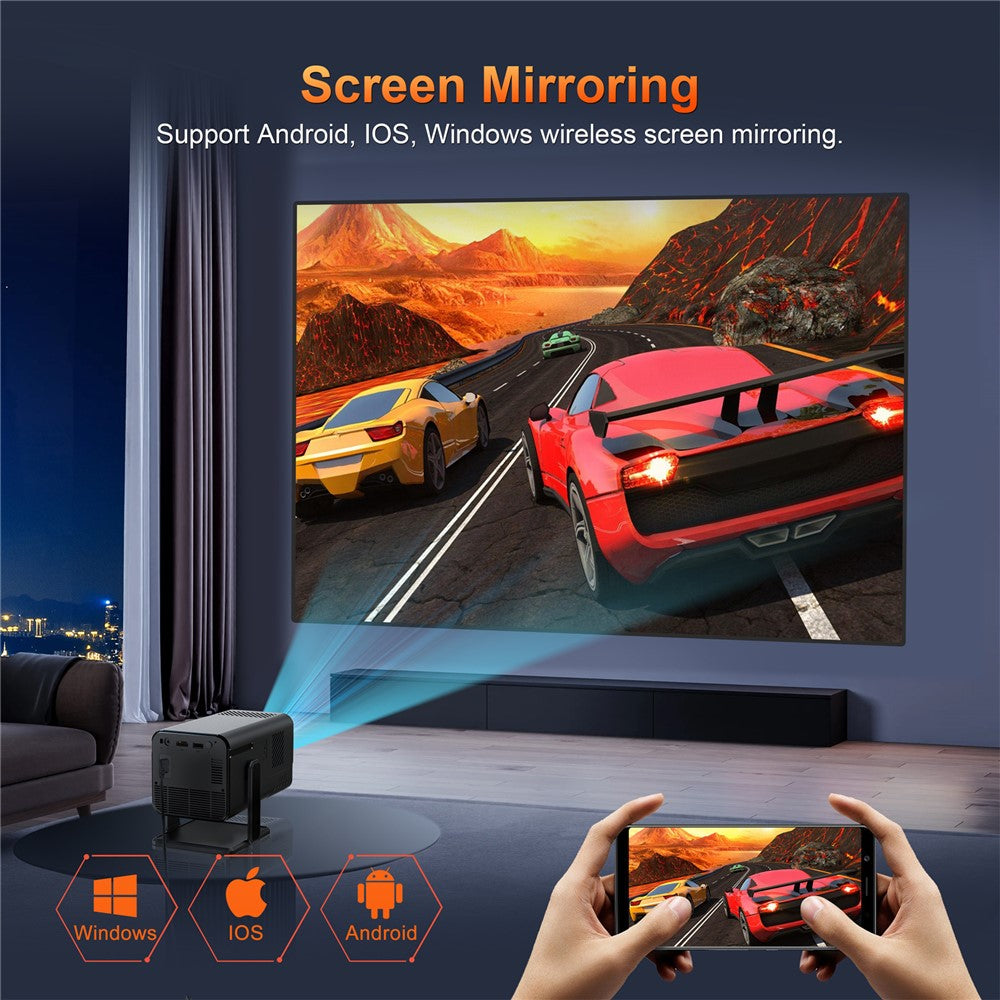 HM103-B Dual-Band Bluetooth-compatible 5.0 1080P Auto Focus Projector with 270-Degree Adjustable