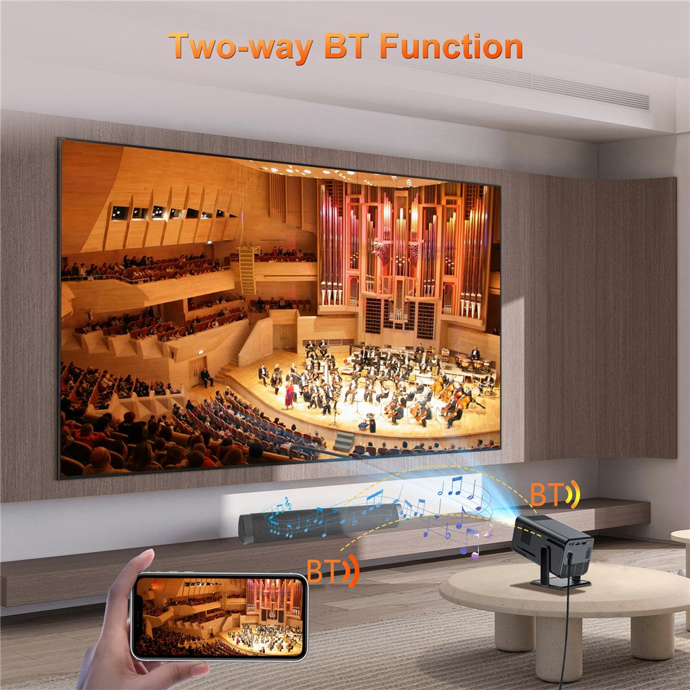 HM103-B Dual-Band Bluetooth-compatible 5.0 1080P Auto Focus Projector with 270-Degree Adjustable