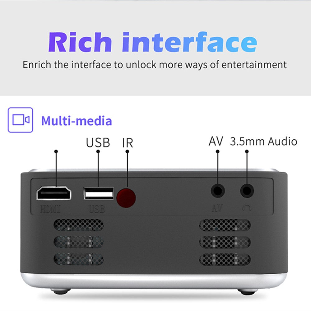 T20 Mini LED Projector 1080P Home Theater Media Player Video Beamer Support TF Card U-Disk