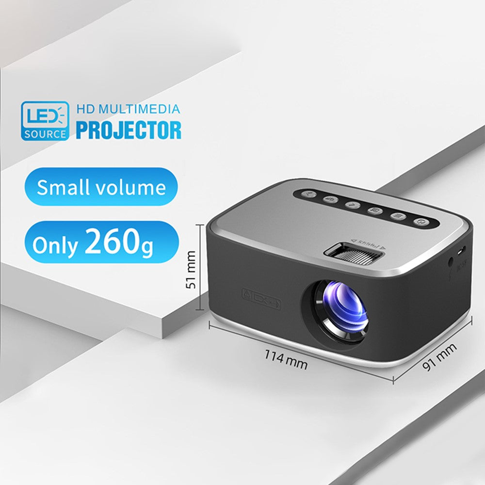 T20 Mini LED Projector 1080P Home Theater Media Player Video Beamer Support TF Card U-Disk