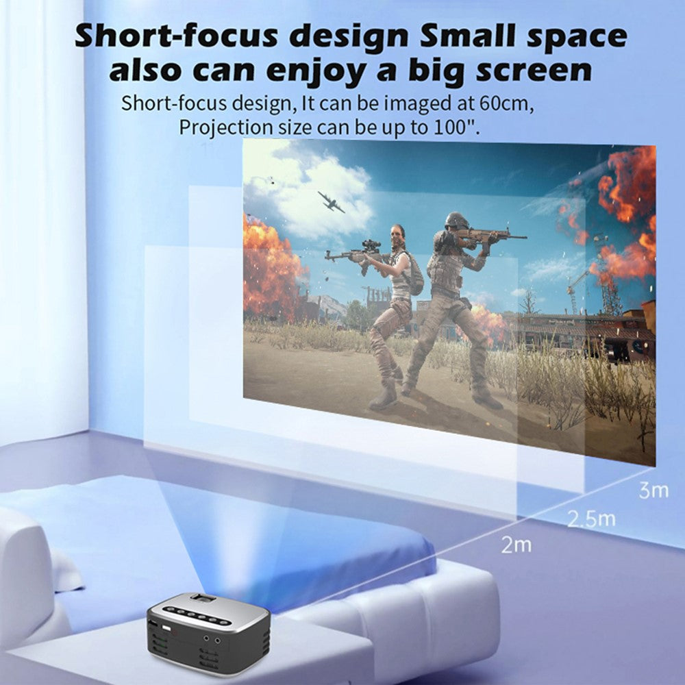 T20 Mini LED Projector 1080P Home Theater Media Player Video Beamer Support TF Card U-Disk