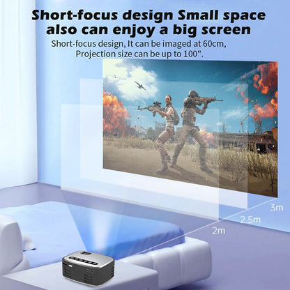 T20 Mini LED Projector 1080P Home Theater Media Player Video Beamer Support TF Card U-Disk