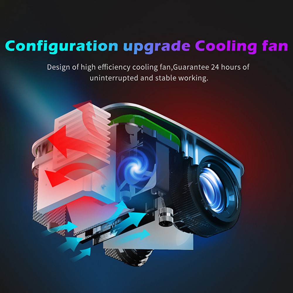 T20 Mini LED Projector 1080P Home Theater Media Player Video Beamer Support TF Card U-Disk