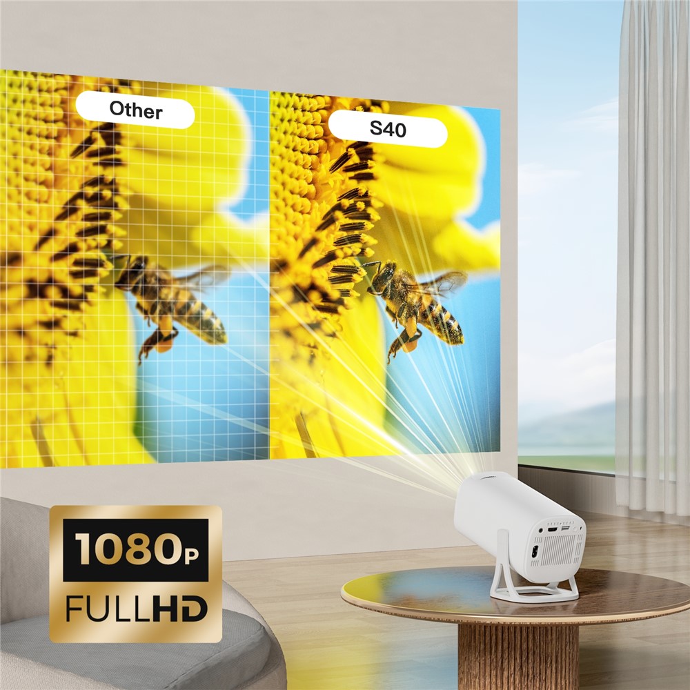 S40 Ultra Portable Projector Android Gaming Projector LED 1024x600P 120 ANSI Lumens 30-100 Inch Screen
