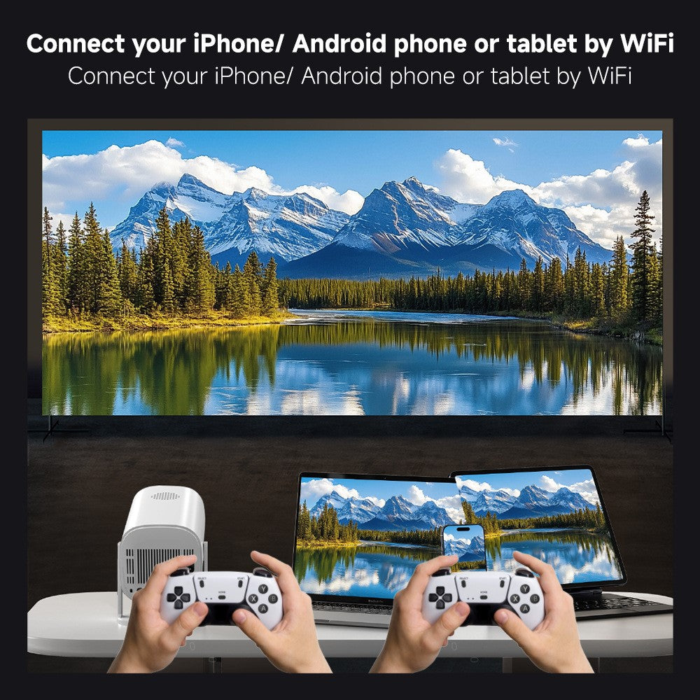 P30Plus Portable Gaming LED Projector 1280x720P 150 ANSI Lumens Android 14 Game Projector