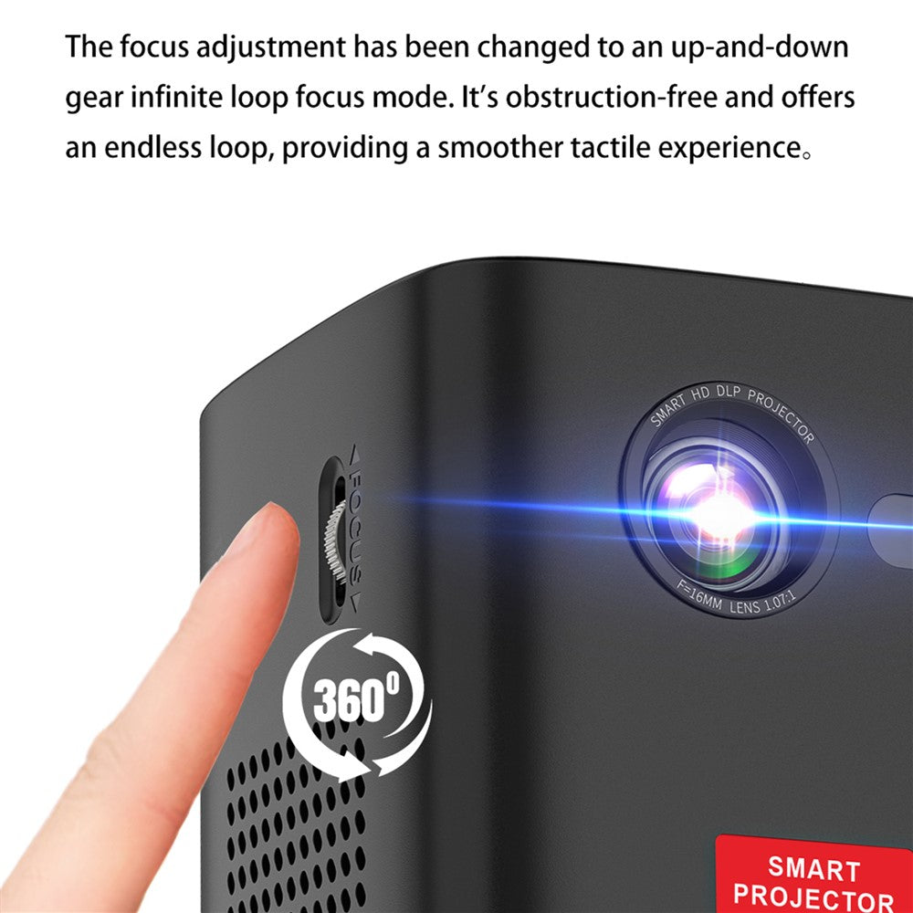 C1000 Upgraded DLP Mini Projector Home Outdoor Portable HD Projection Device (CE Certified)