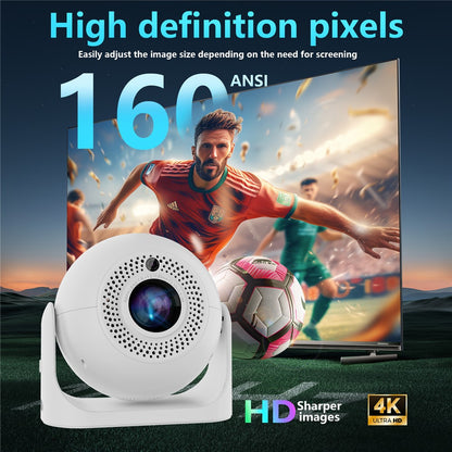 JY360 Football Shape Portable Projector Android 13.0 Auto Focus Mini Projector 2.4G  /  5G WiFi 6 for Home Theater