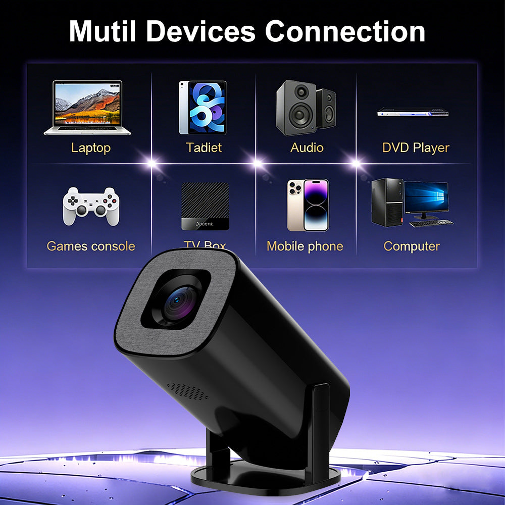 V1 Smart Video Projector 200 ANSI Android 14 Automatic Keystone Correction WiFi / Bluetooth-compatible Home Theater, 1+8GB