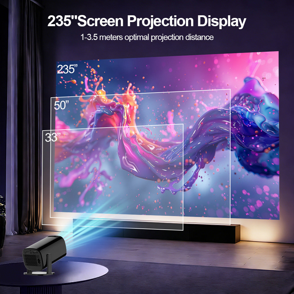 V1 Smart Video Projector 200 ANSI Android 14 Automatic Keystone Correction WiFi / Bluetooth-compatible Home Theater, 1+8GB