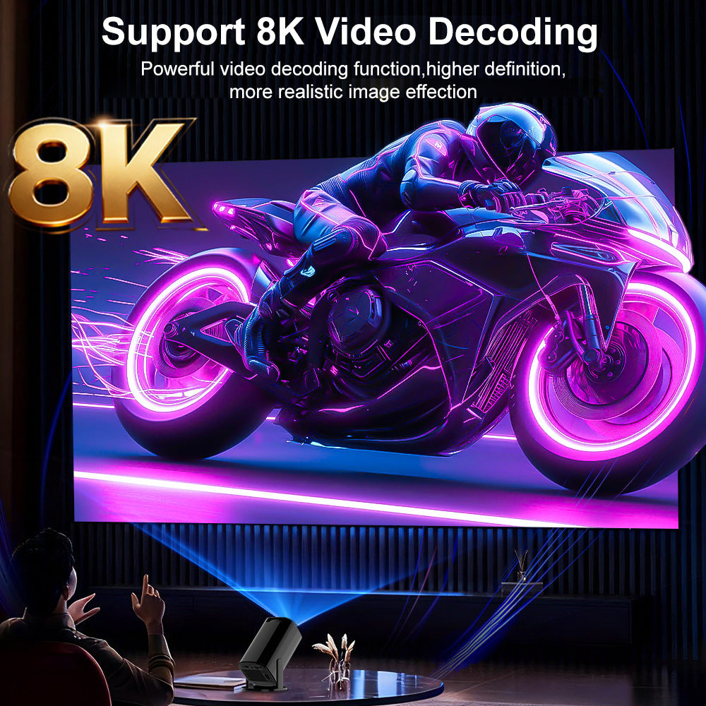 V1 Smart Video Projector 200 ANSI Android 14 Automatic Keystone Correction WiFi / Bluetooth-compatible Home Theater, 1+8GB
