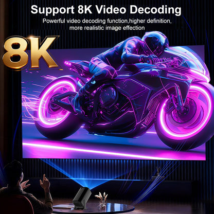 V1 Smart Video Projector 200 ANSI Android 14 Automatic Keystone Correction WiFi / Bluetooth-compatible Home Theater, 1+8GB