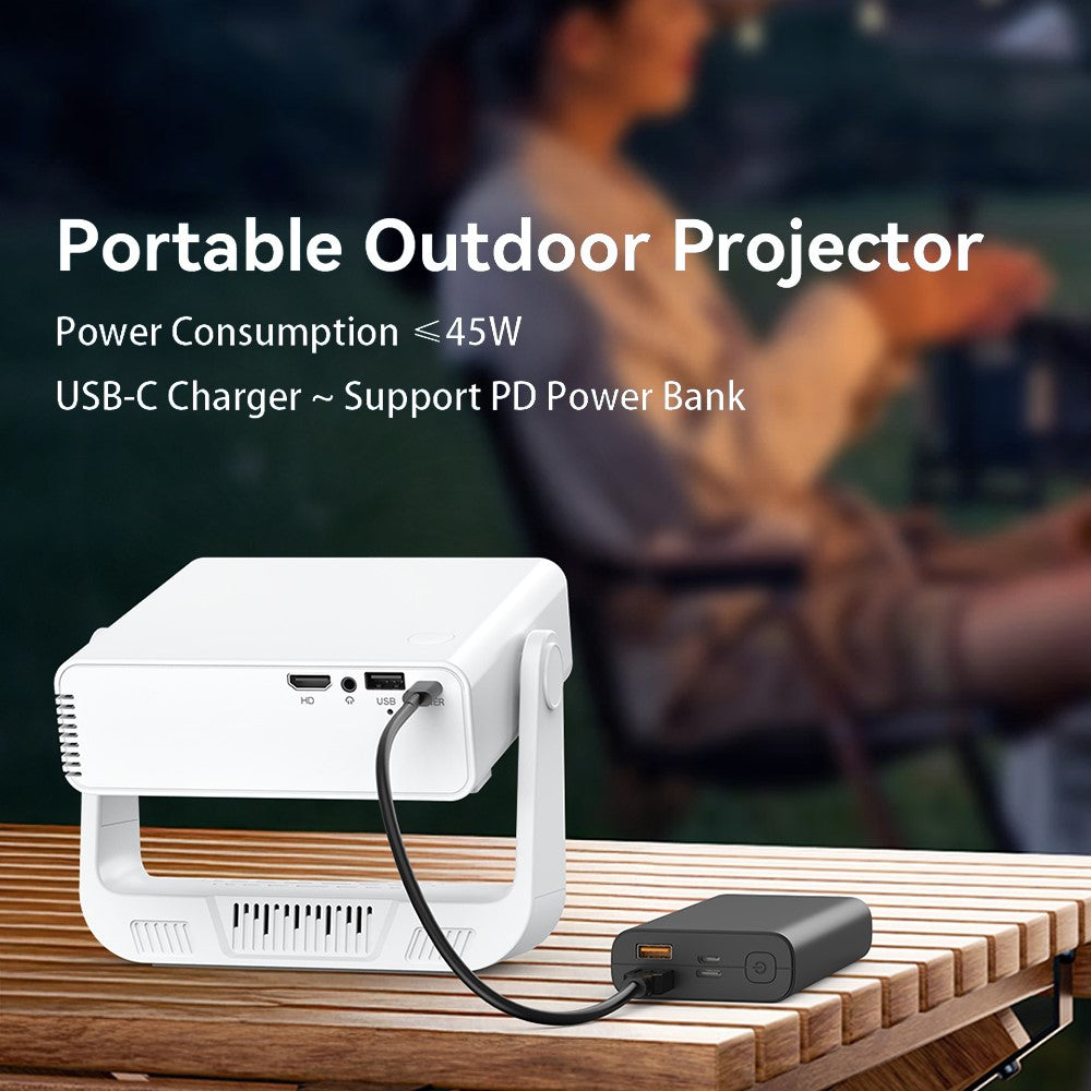 IMC880 Portable 4K Projector WiFi 6 BT 5.0 200 ANSI Lumens Android 14 Mini Projector, 1+8GB