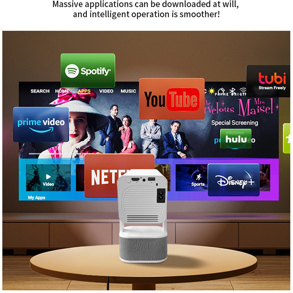 IMC360 1GB+8GB LCD Projector Autofocus 1080P HD WiFi 6 Home Cinema Projector, Dual Speakers, Cloth Coating Base