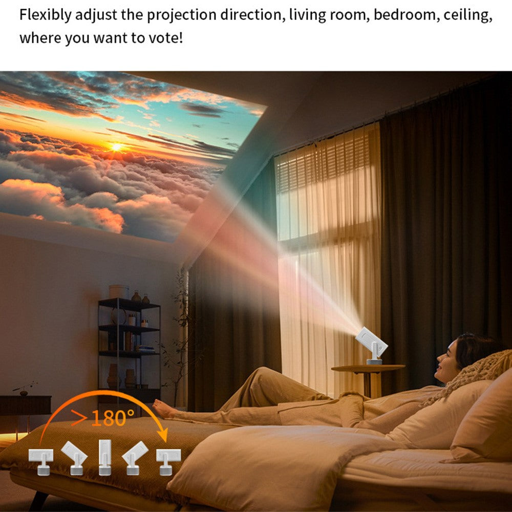 IMC360 1GB+8GB LCD Projector Autofocus 1080P HD WiFi 6 Home Cinema Projector, Dual Speakers, Cloth Coating Base