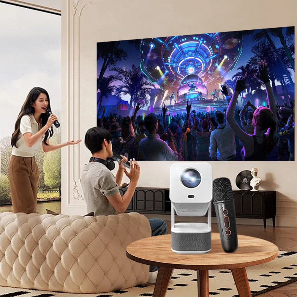 IMC360 1GB+8GB LCD Projector Autofocus 1080P HD WiFi 6 Home Cinema Projector, Dual Speakers, Cloth Coating Base