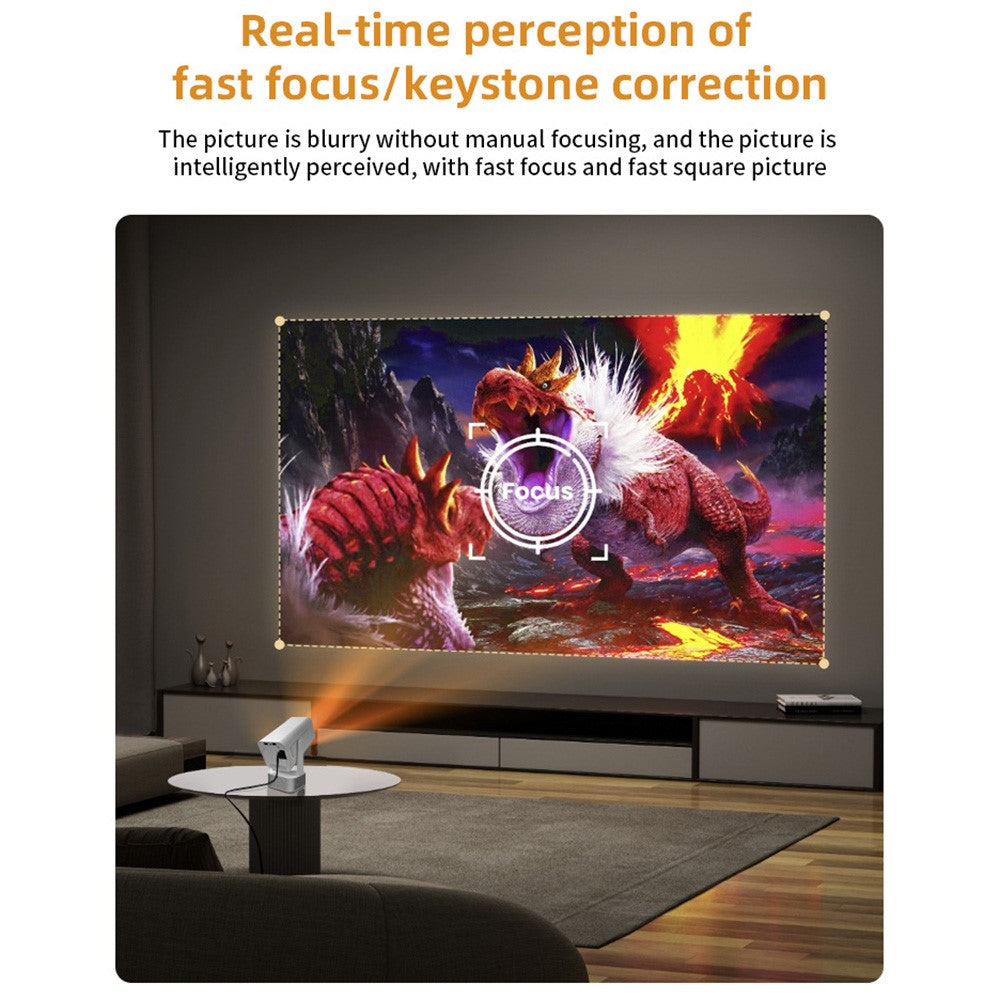 IMC360 1GB+8GB LCD Projector Autofocus 1080P HD WiFi 6 Home Cinema Projector, Dual Speakers, Cloth Coating Base