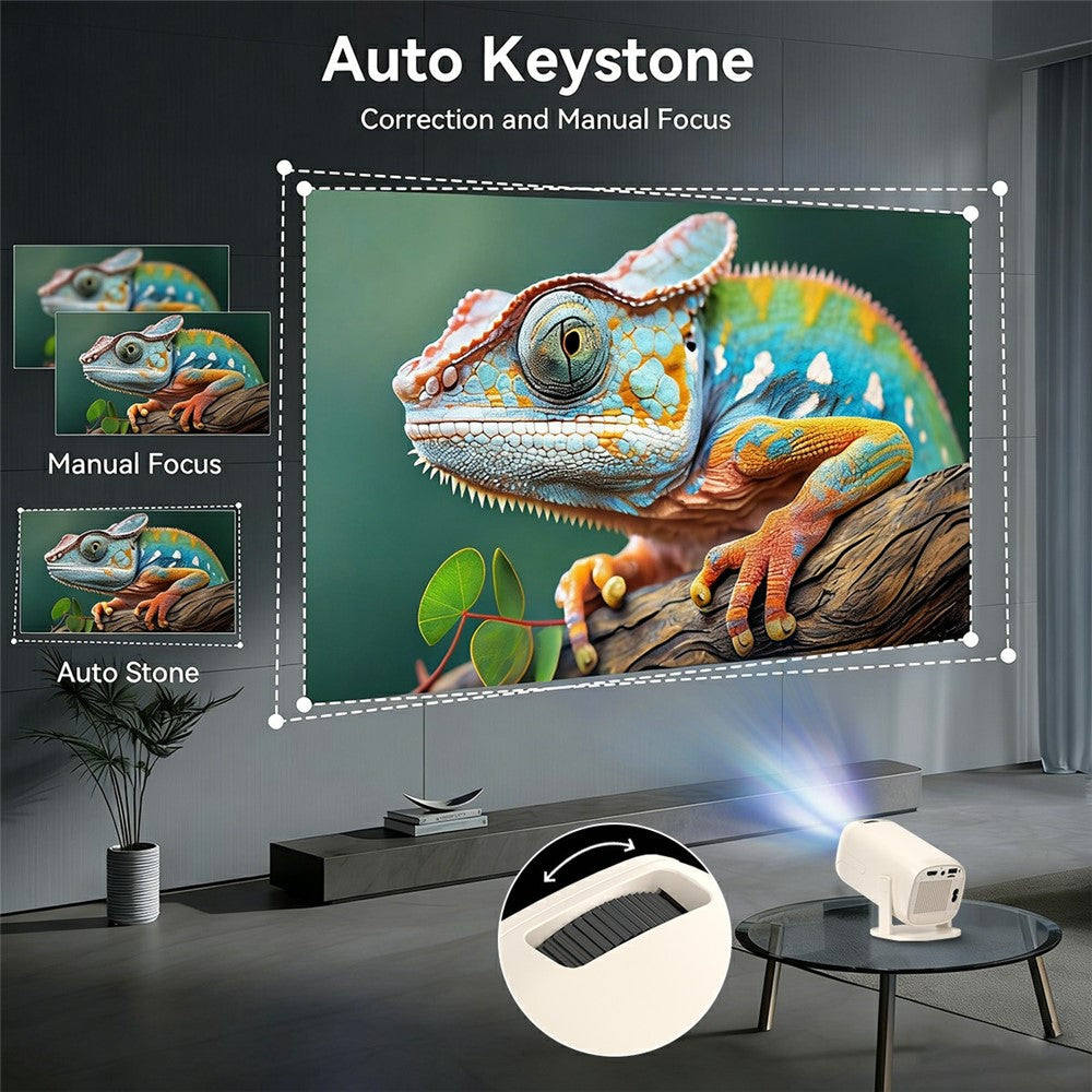 V2-Collita Mini Projector Allwinner H135 Android 14.0 200 Lumens HD 4K Support 180° Projection for Home Entertainment