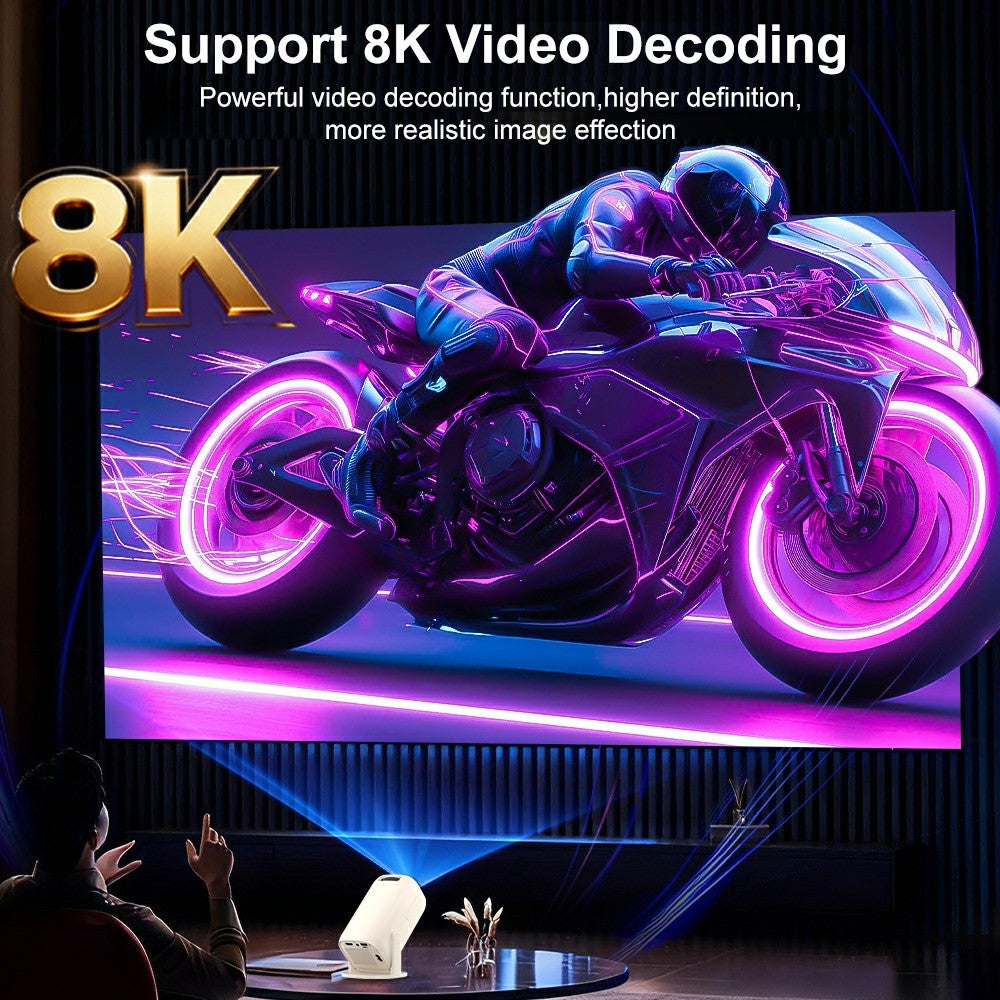 V2-Collita Mini Projector Allwinner H135 Android 14.0 200 Lumens HD 4K Support 180° Projection for Home Entertainment