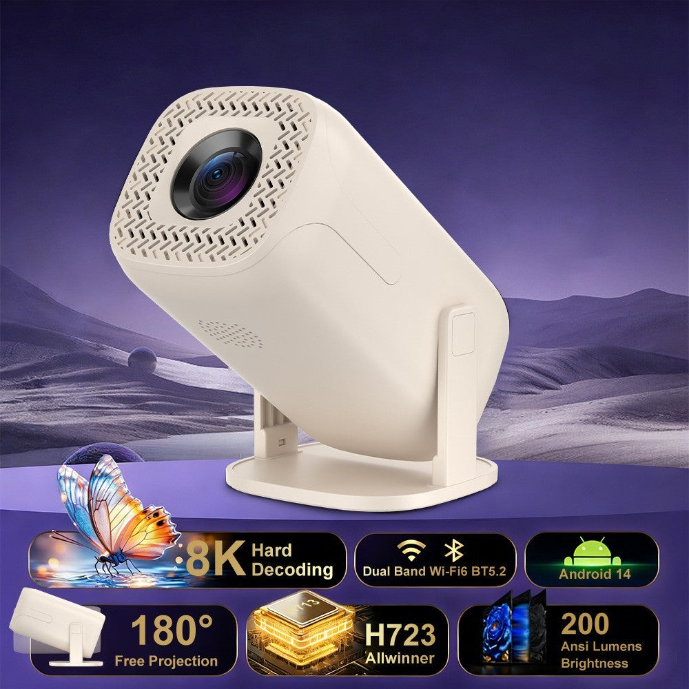 U5 Gaming Console 2-in-1 Android 14 HD Projector Allwinner H723 8K 200 Lumens Screen Projection Device for Home Cinema