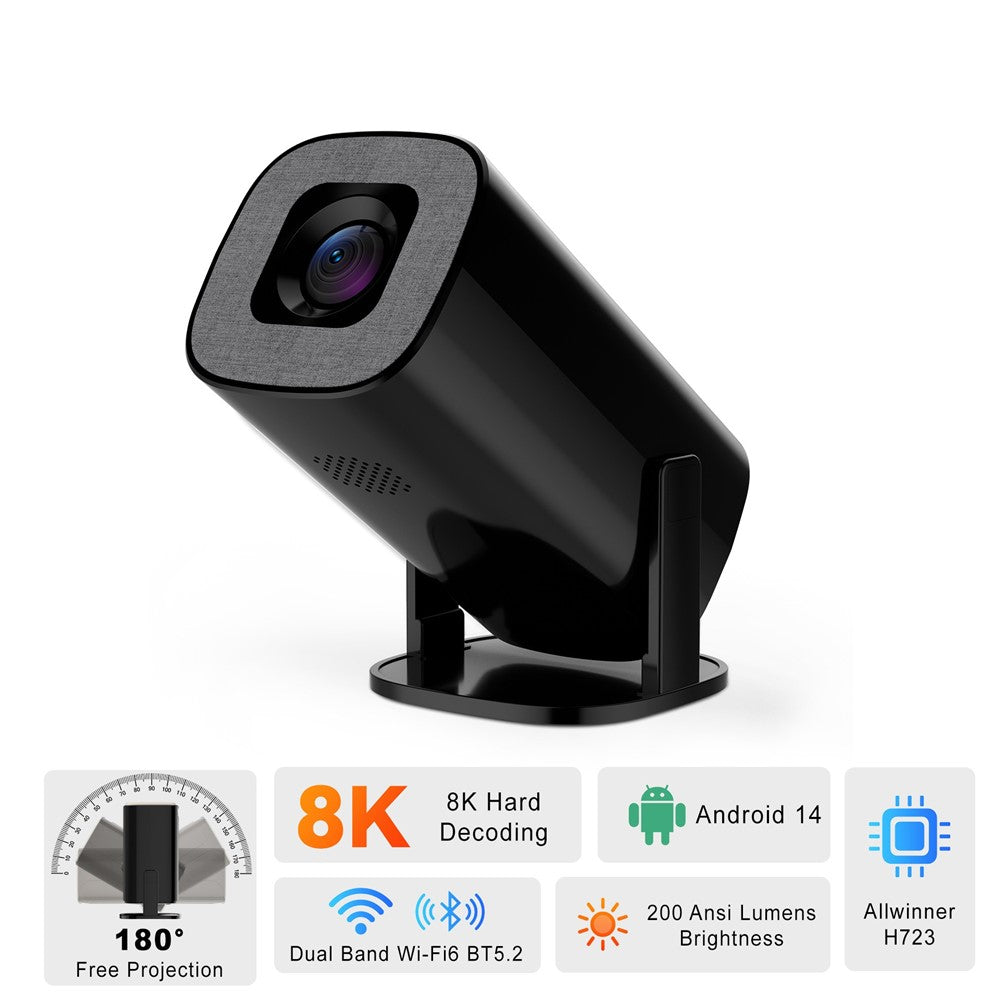 U1 4K Projector with Retro Gaming Console Allwinner H723 Android 14 200 Lumens 36000+ Games Screen Projection Device for Home Theater